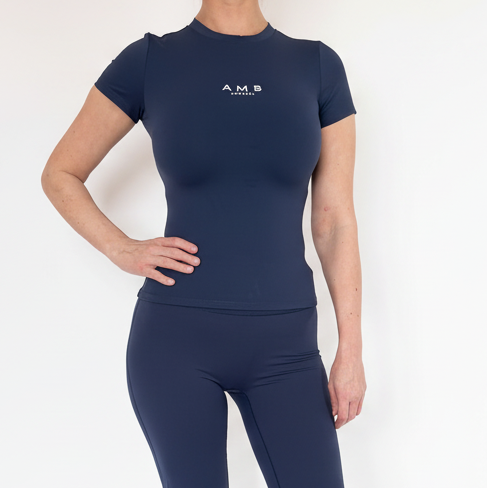 Nauwsluitende top blauw